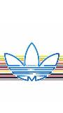 El logo de Adidas con líneas de colores